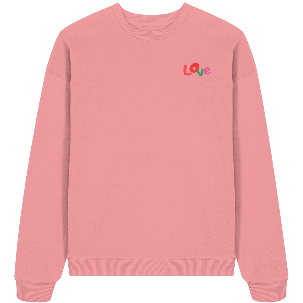 Love Sweatshirt - pink joy - Organic Oversize Sweatshirt
