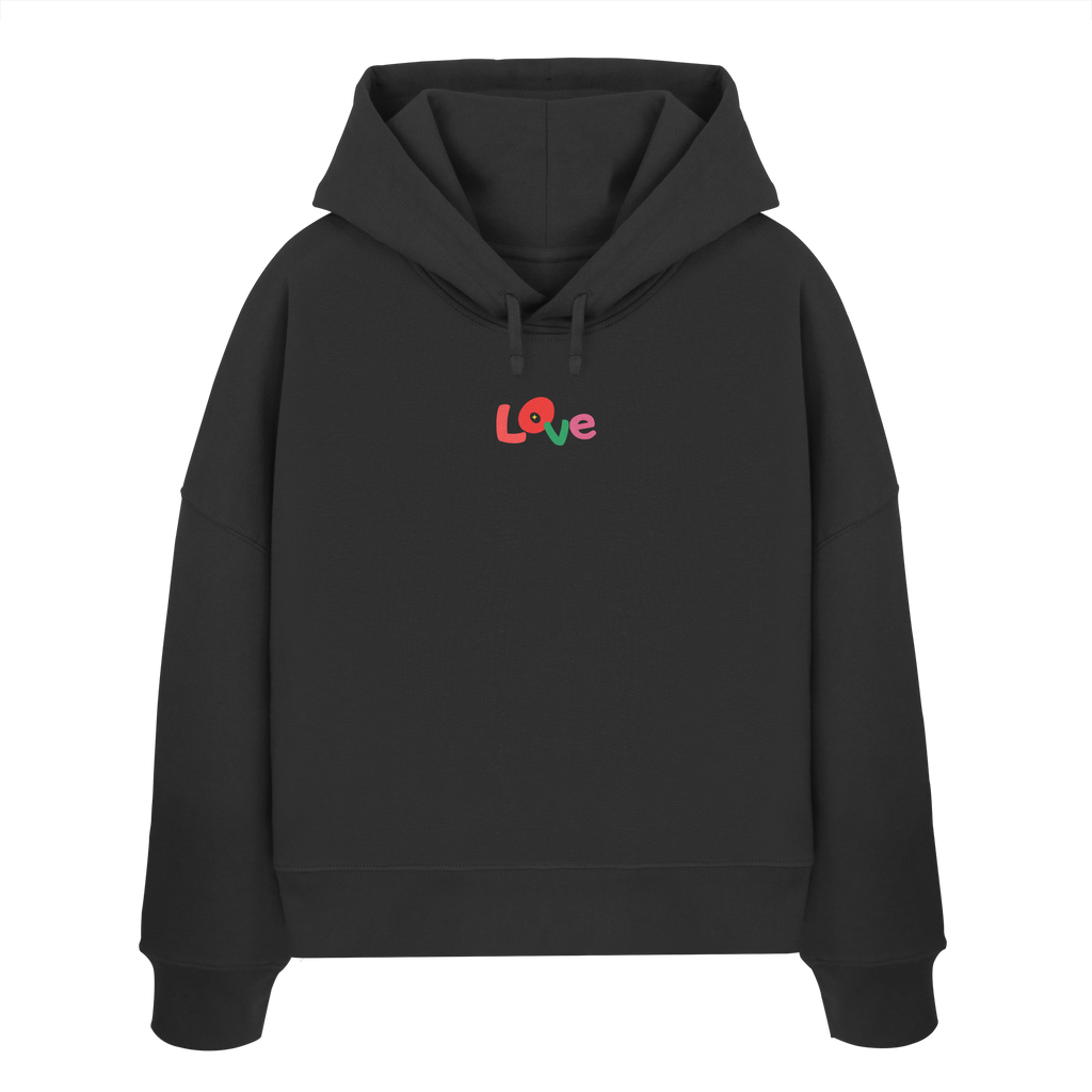 Love Boxcut Hoodie - black - Womens Organic Boxcut Hoodie