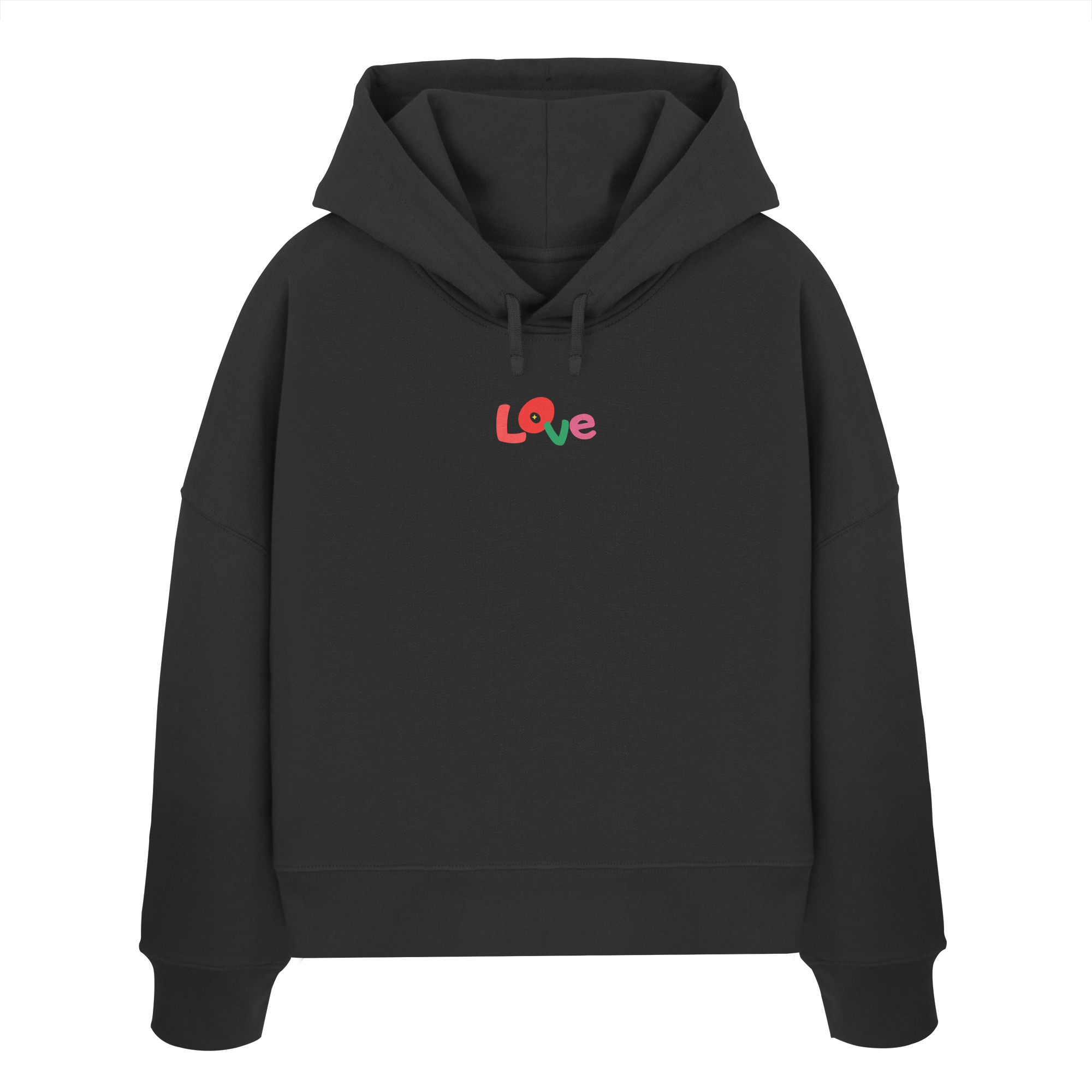 Love Boxcut Hoodie - black - Womens Organic Boxcut Hoodie
