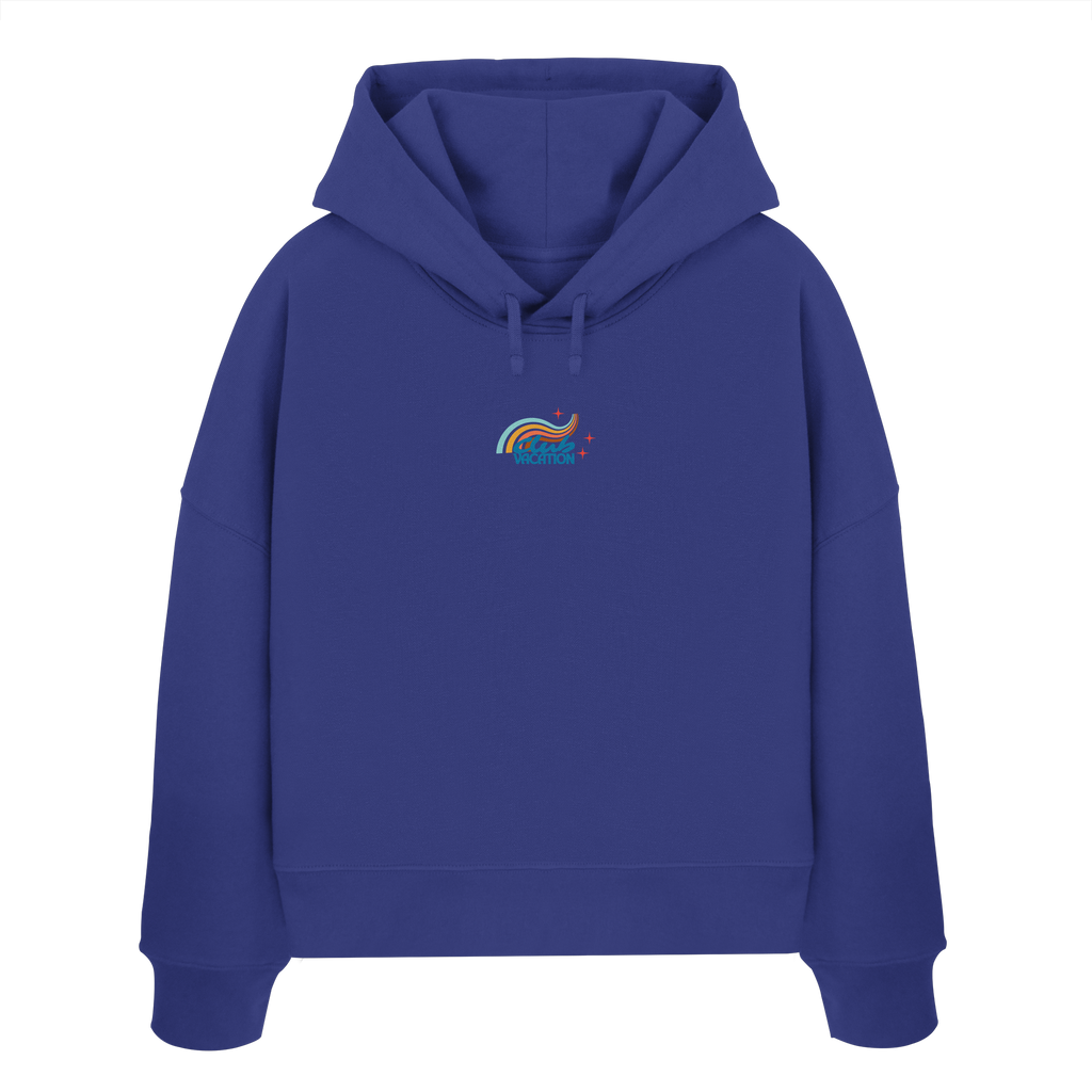 Club Vacation Boxcut Hoodie - worker blue - Womens Organic Boxcut Hoodie