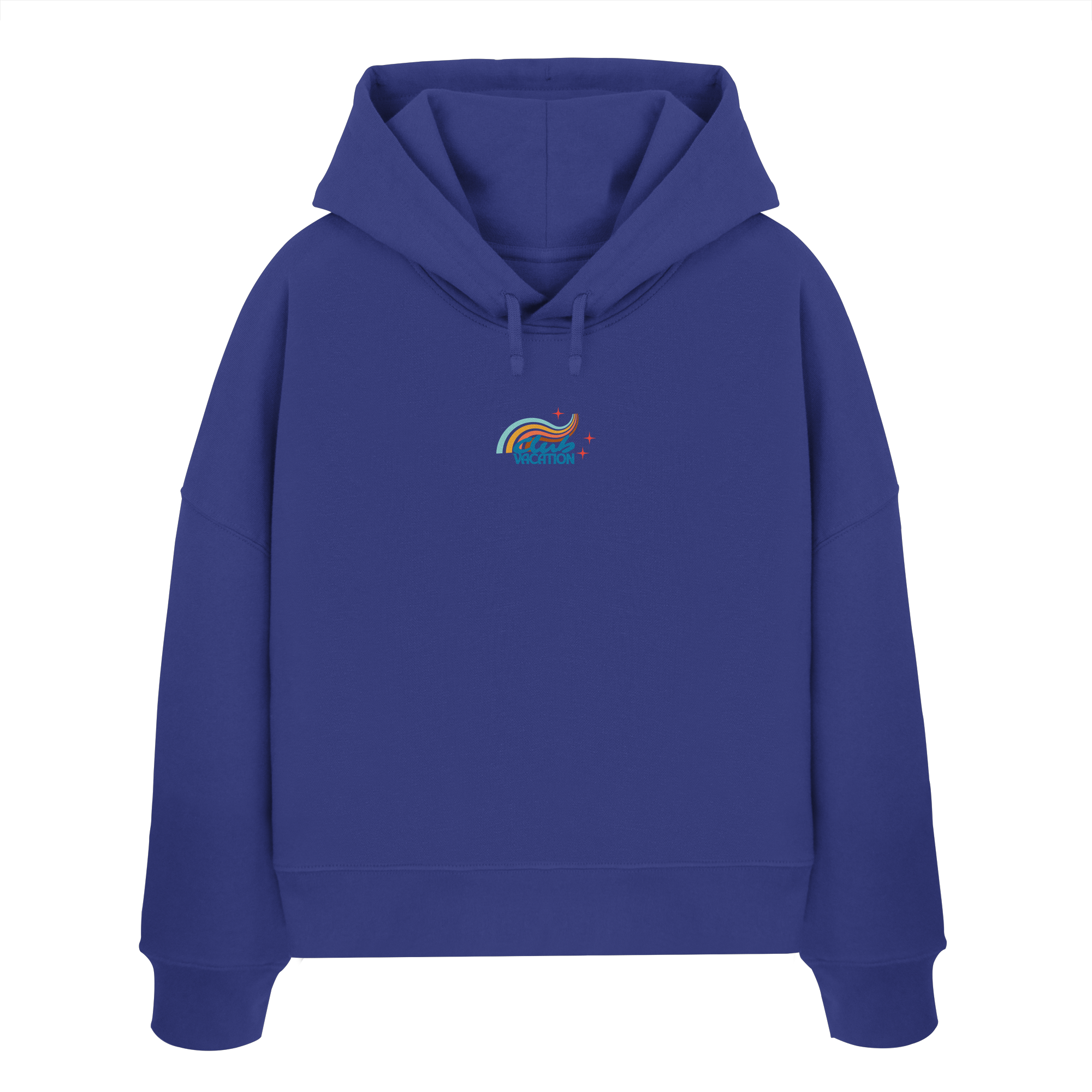 Club Vacation Boxcut Hoodie - worker blue - Womens Organic Boxcut Hoodie