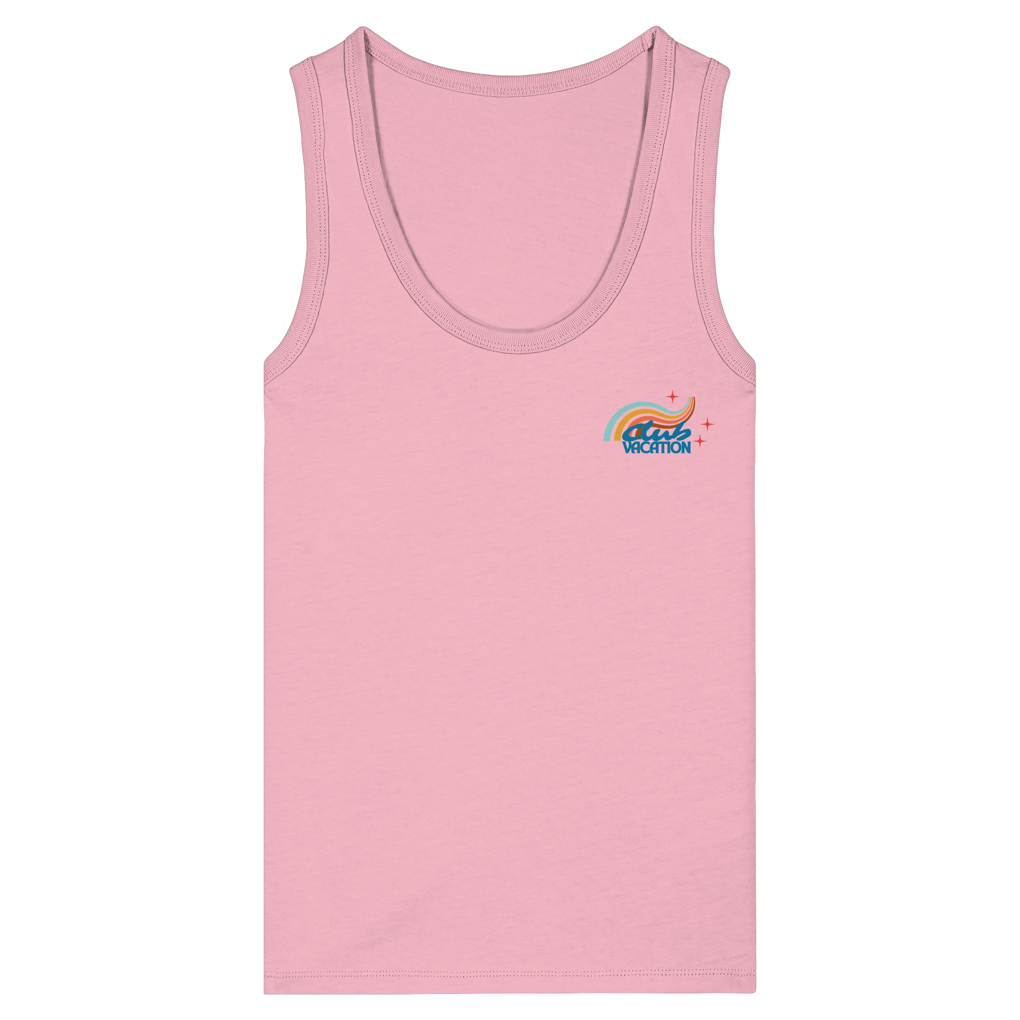 Club Vacation Tank-Top - cotton pink - Womens Organic Fitted Tank Top