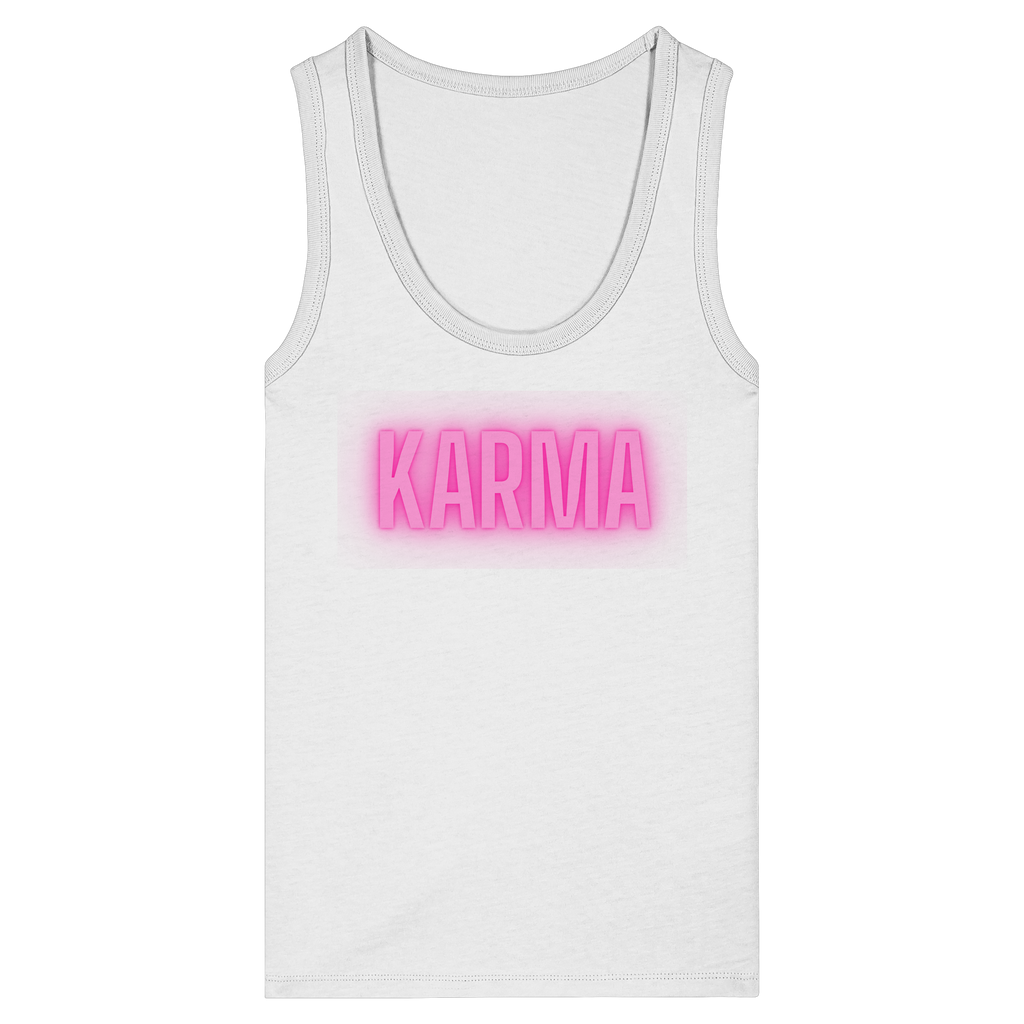 Karma Tank Top - white - Womens Organic Fitted Tank Top
