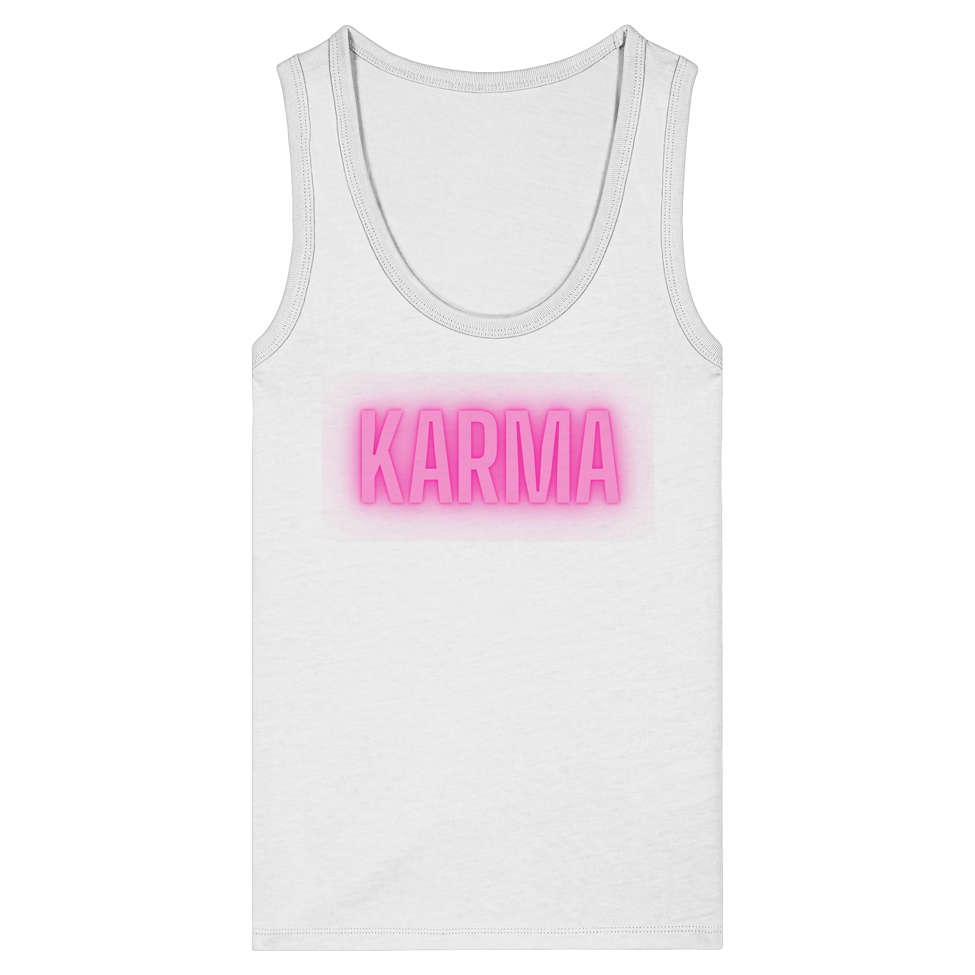 Karma Tank Top - white - Womens Organic Fitted Tank Top
