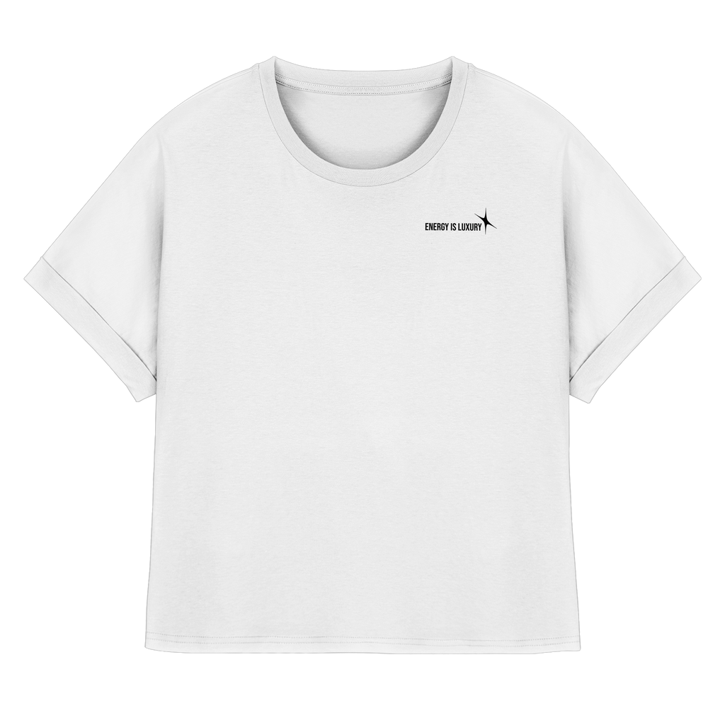 Energy is Luxury T-Shirt - white - Womens Organic Rolled Sleeves T-Shirt
