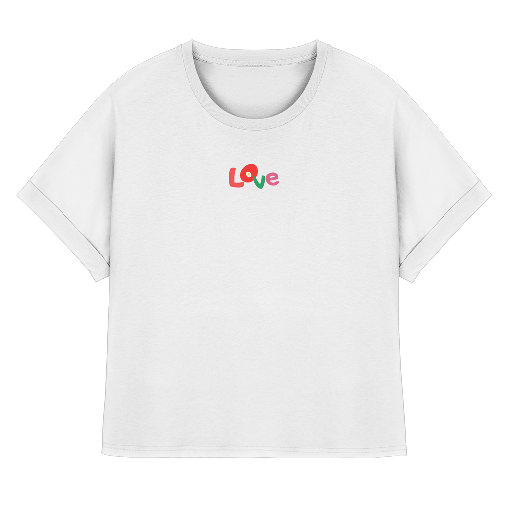 Love Always Matters T-Shirt - white - Womens Organic Rolled Sleeves T-Shirt